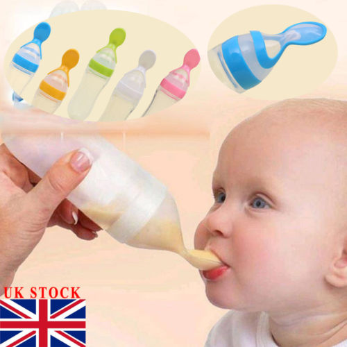 Lovely Safety Infant Baby Silicone Feeding With Spoon