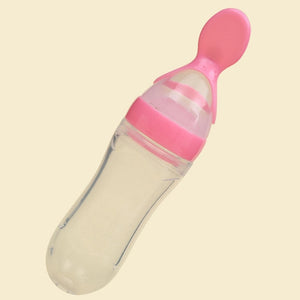 Lovely Safety Infant Baby Silicone Feeding With Spoon